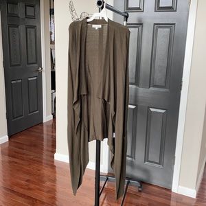 Olive Green Society 8 High-Low Cardigan Sweater Size M